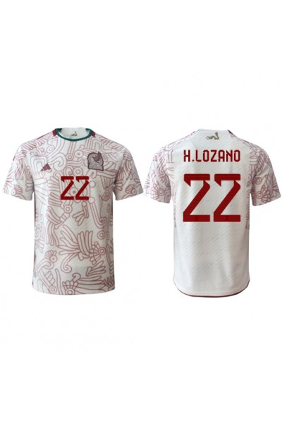 Fotbalové Dres Mexiko Hirving Lozano #22 Venkovní Oblečení MS 2022 Krátký Rukáv